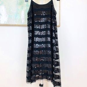 ALI & JAY black flat sequin soft mesh dress. M.